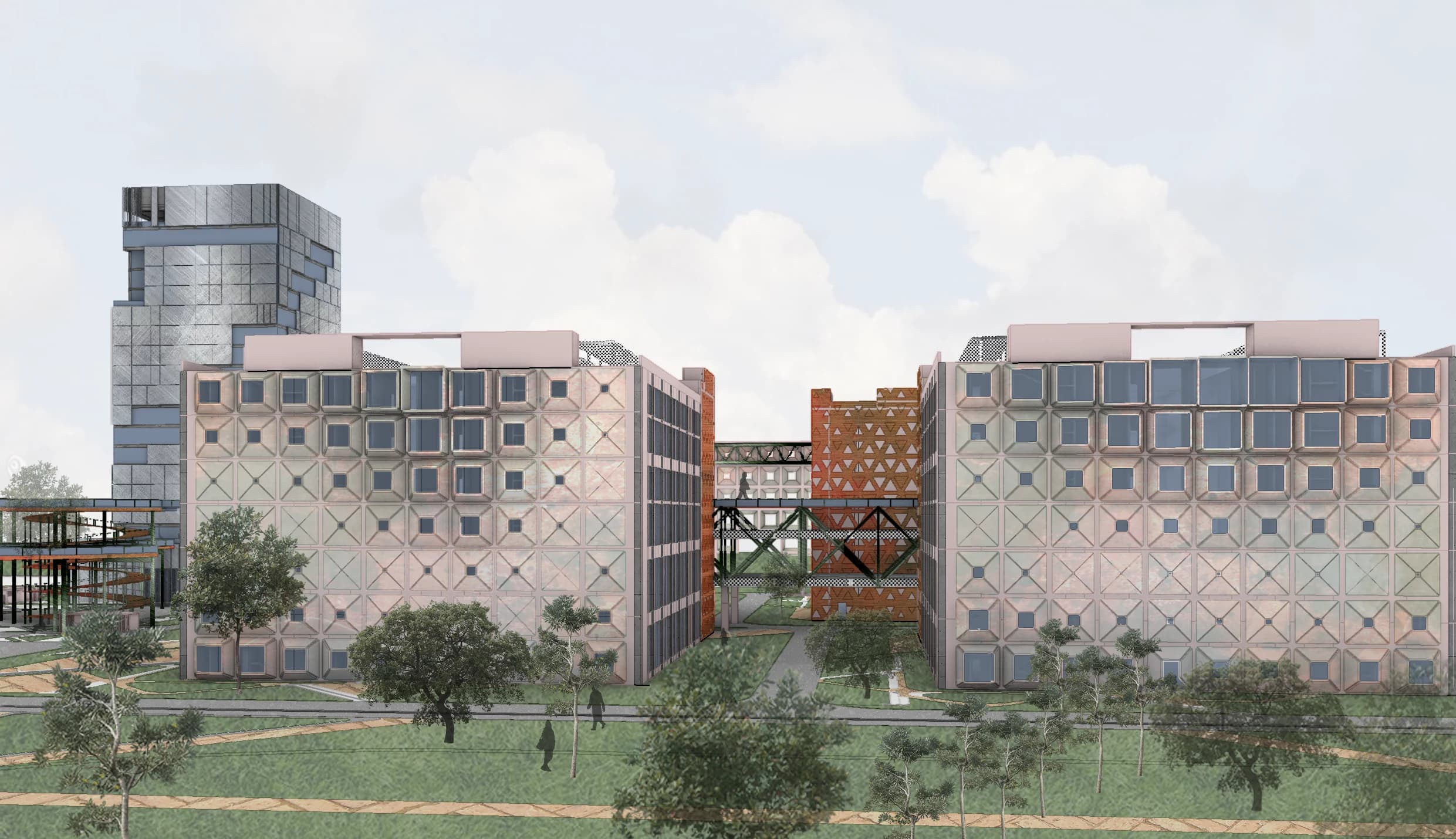 Second exterior view of the individual factory design.