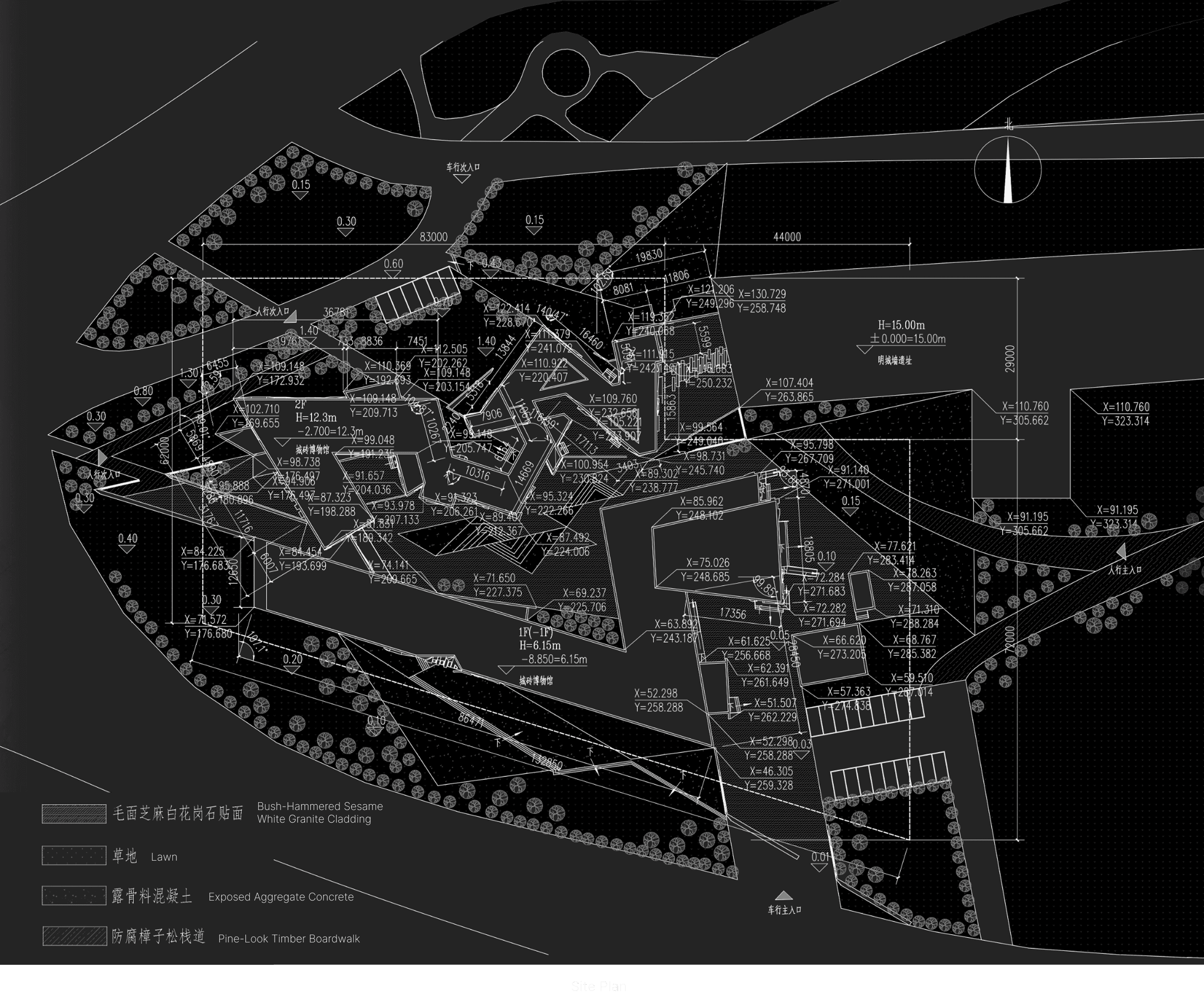 Museum and surrounding landscape site plan.